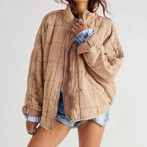 Free People Dolman Quilted champagne Diamond Jacket